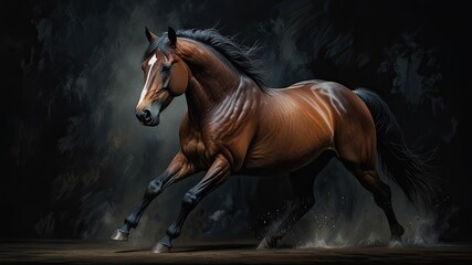 horse in the wind