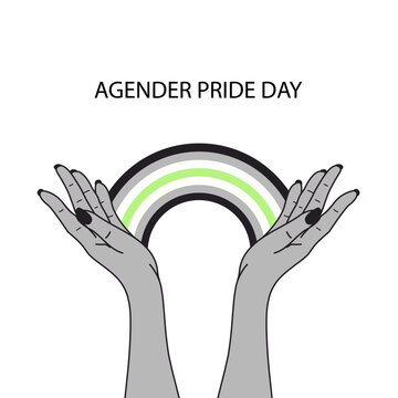 Agender pride Day LGBT  transsexual pride month rainbow