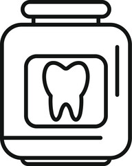 Dentist jar with tooth sign showing oral hygiene and health for dental care concept