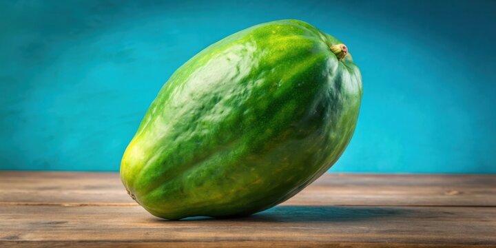 Large Green Maradol papaya on background, tropical fruit, fresh, healthy, organic, juicy, exotic, vibrant, cut, slice
