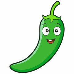 Green chilli art vector illustration