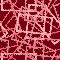 abstract seamless pattern background fabric fashion design print wrapping paper digital illustration art texture textile wallpaper colorful apparel image. Abstract shapes like pink blade.