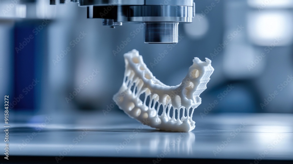 Poster 3d printed object on a manufacturing platform