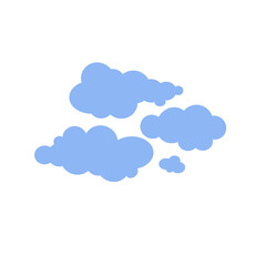 Obraz premium Clouds in sky cute hand drawn doodle minimalist vector illustration, simple symbol to describe weather, environment, climate cartoon object, weather forecast image