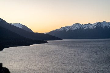 Fototapeta premium lake Traful in Traful close to villa de angostura in patagonia mountains in argentina