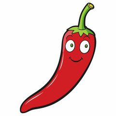 Red chilly art vector illustration