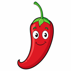 Red chilly art vector illustration