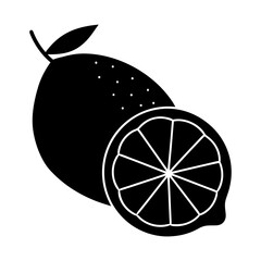 Lemon black art vector illustration