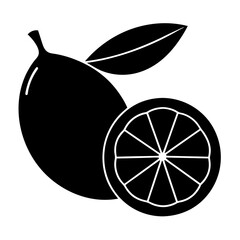 Lemon black art vector illustration