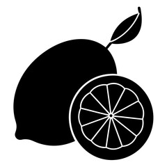 Lemon black art vector illustration
