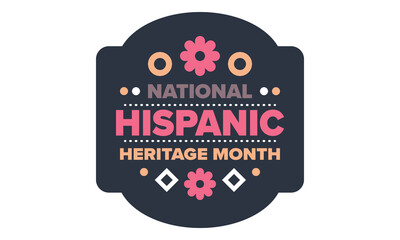 National Hispanic Heritage Month in September and October. Hispanic and Latino Americans culture. Celebrate annual in United States. Poster, card, banner and background. Vector illustration