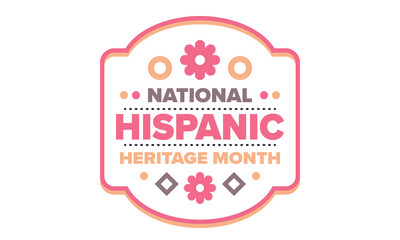 National Hispanic Heritage Month in September and October. Hispanic and Latino Americans culture. Celebrate annual in United States. Poster, card, banner and background. Vector illustration