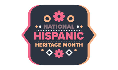 National Hispanic Heritage Month in September and October. Hispanic and Latino Americans culture. Celebrate annual in United States. Poster, card, banner and background. Vector illustration