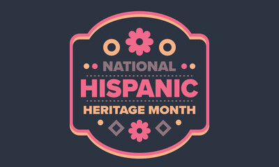 National Hispanic Heritage Month in September and October. Hispanic and Latino Americans culture. Celebrate annual in United States. Poster, card, banner and background. Vector illustration