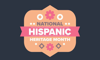 National Hispanic Heritage Month in September and October. Hispanic and Latino Americans culture. Celebrate annual in United States. Poster, card, banner and background. Vector illustration