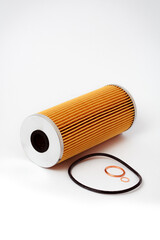 Fuel filter. Gasoline cleaning system. Fuel cell on a white background. Auto parts for cars.