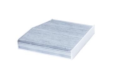 Filter cabin passenger car. Cleaning the air in the car. Regular vehicle maintenance. Auto parts catalog. Isolated on a white background.