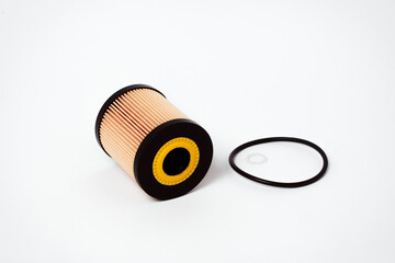 Fuel filter. Gasoline cleaning system. Fuel cell on a white background. Auto parts for cars.