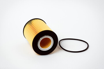 Fuel filter. Gasoline cleaning system. Fuel cell on a white background. Auto parts for cars.