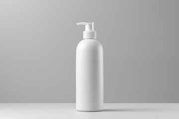 white pump bottle mockup isolated on a grey background