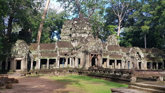 Ta Prohm is the modern name of the temple in Siem Reap, Cambodia, built in the Bayon style largely in the late 12th and early 13th centuries and originally called Rajavihara.
