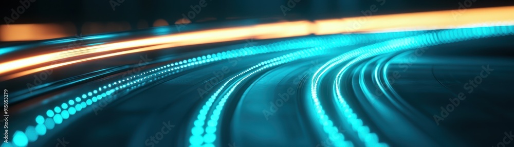 Poster Dynamic light trails create a mesmerizing effect, capturing the essence of speed and motion in a vibrant and colorful scene.