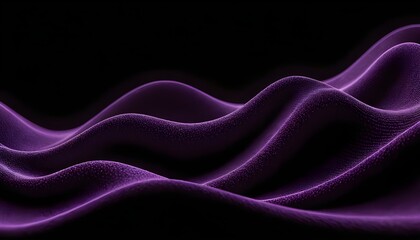 Fototapeta premium Glowing Purple Gradient Wave Banner - Dark Grainy Texture Background