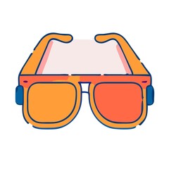 Sunglasses icon Summer Icon Cartoon flat design illustration Sticker design