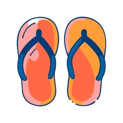 Sandals Summer shoes Summer Icon Icons set Flat sandals illustration Sticker Design