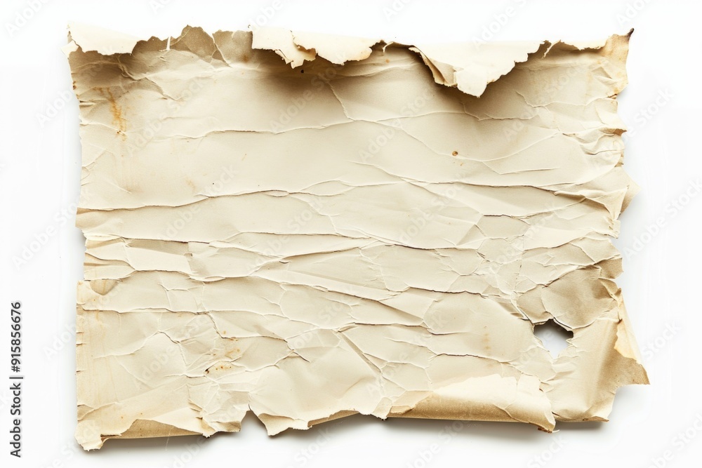 Poster a piece of paper with a ripped edge, revealing a portion of the original text