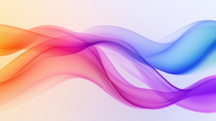 Fototapeta premium Abstract background with colorful wavy shapes on white background.