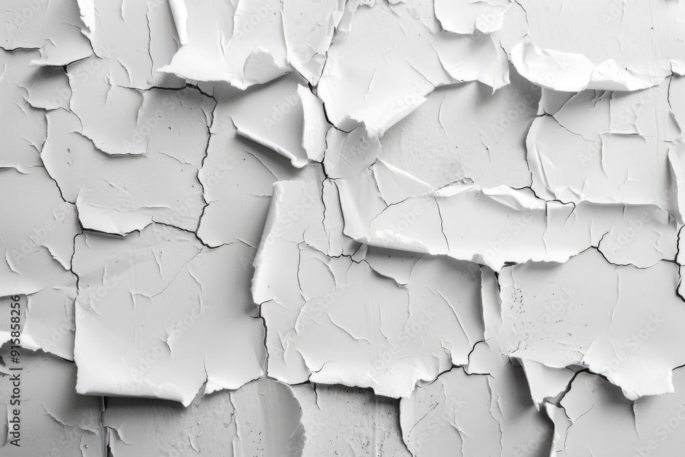 Poster close-up of old, worn-out paint with layers peeled off, suitable for textures or background use