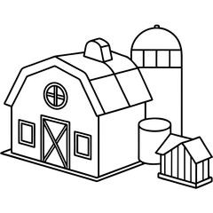 A simple line art drawing of a small art vector illustration