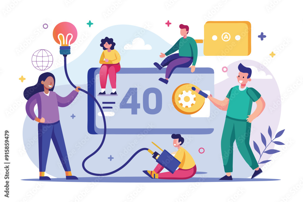 Poster a diverse group of individuals engages in a brainstorming session to tackle an error page not found 