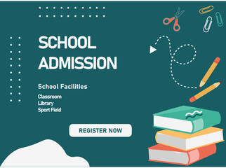 School admission banners for social media post template 
