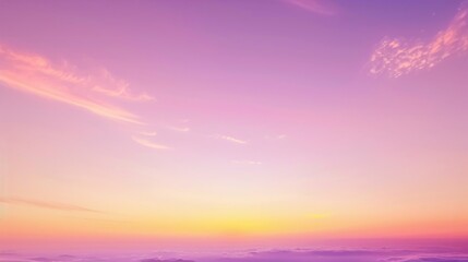 Pink and Yellow Sunset Sky