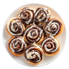 Fototapeta premium Cinnamon Rolls with Chocolate and Icing
