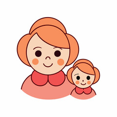 Mom and baby art vector illustration