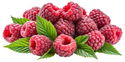 Raspberry collection isolated on a transparent background
