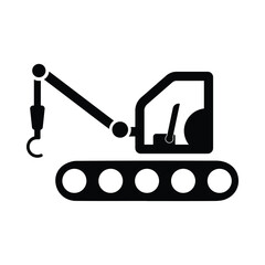 Fototapeta premium crane, caterpillar, car, caterpillar crane icon