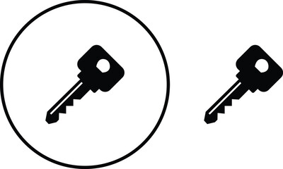 Key icon set. Key black flat and line vector collection isolated on transparent background. Key symbol in generic style. Access keys concept for house, room, office, unlock, safety, secret, door more