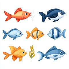 Fototapeta premium Fresh catch of the day featuring various fish types at the local market