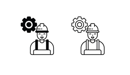 Worker icon design with white background stock illustration