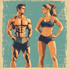 Fit man and woman exercising together during a workout session for optimal fitness results