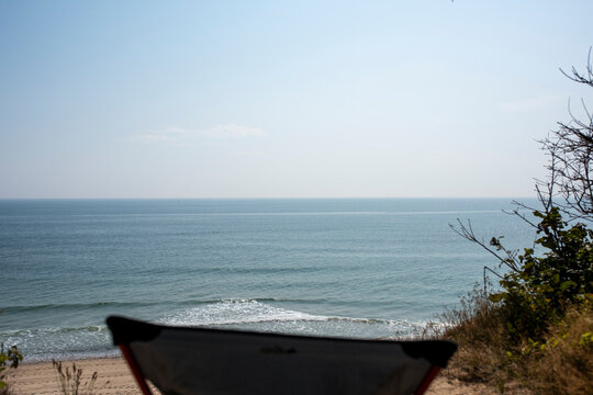 Beach chair with beautiful ocean view