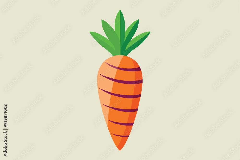 Poster a vibrant carrot illustration showcases bold lines and a minimalist design, emphasizing its distinct