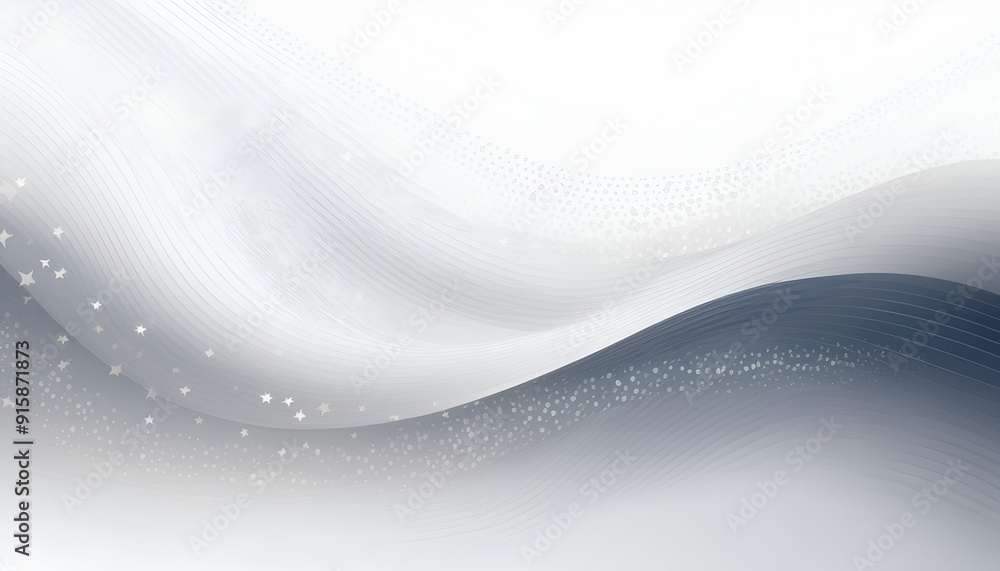 Poster abstract wave pattern in soft white and blue tones creating a serene and calming backdrop