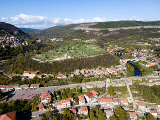 Aerial view of city of Veliko Tarnovo, Bulgaria