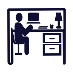 table, computer, computer table, lamp, pc, table lamp, desk table desktop workplace icon