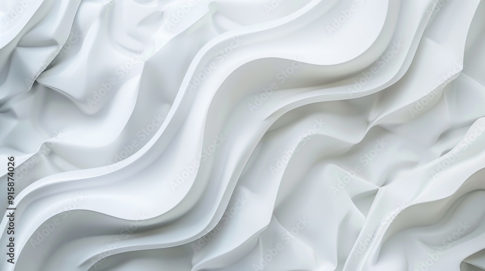 Poster a detailed view of a textured white paper wall with subtle wrinkles and creases